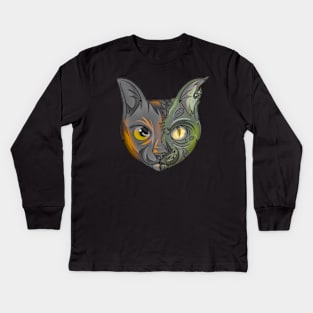 Cute Zombie Cat Kids Long Sleeve T-Shirt